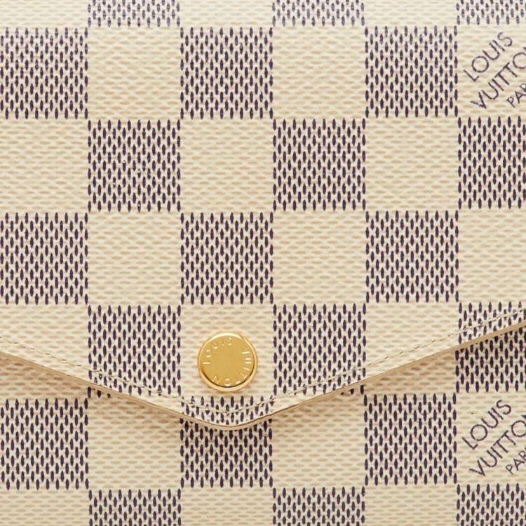 Pre Owned Louis Vuitton Damier Azur Canvas Sarah Wallet