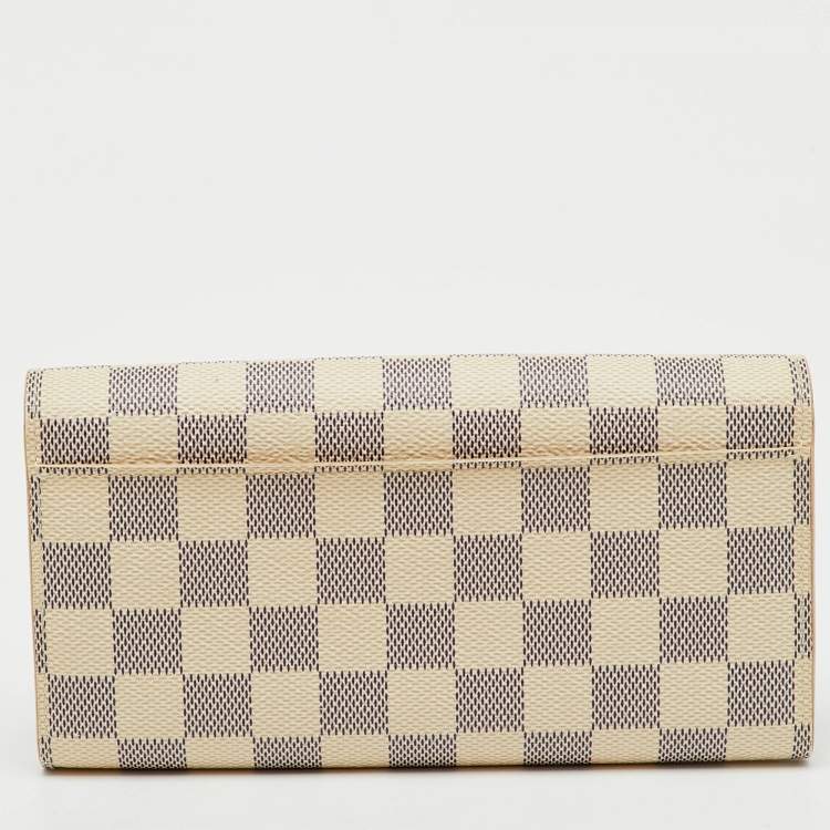 Pre Owned Louis Vuitton Damier Azur Canvas Sarah Wallet