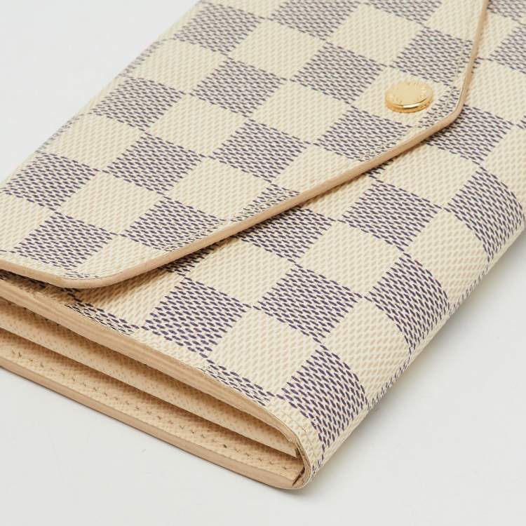 Pre Owned Louis Vuitton Damier Azur Canvas Sarah Wallet
