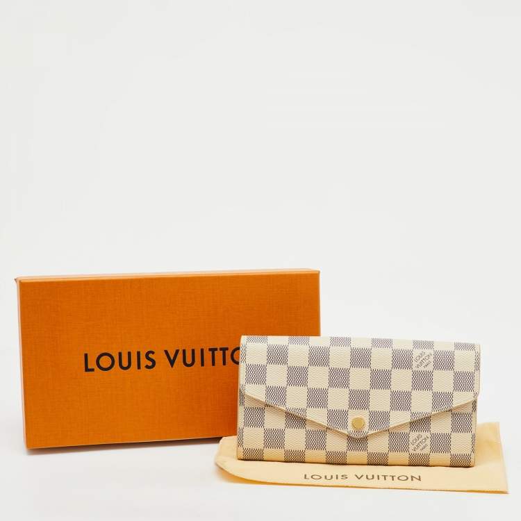 Pre Owned Louis Vuitton Damier Azur Canvas Sarah Wallet