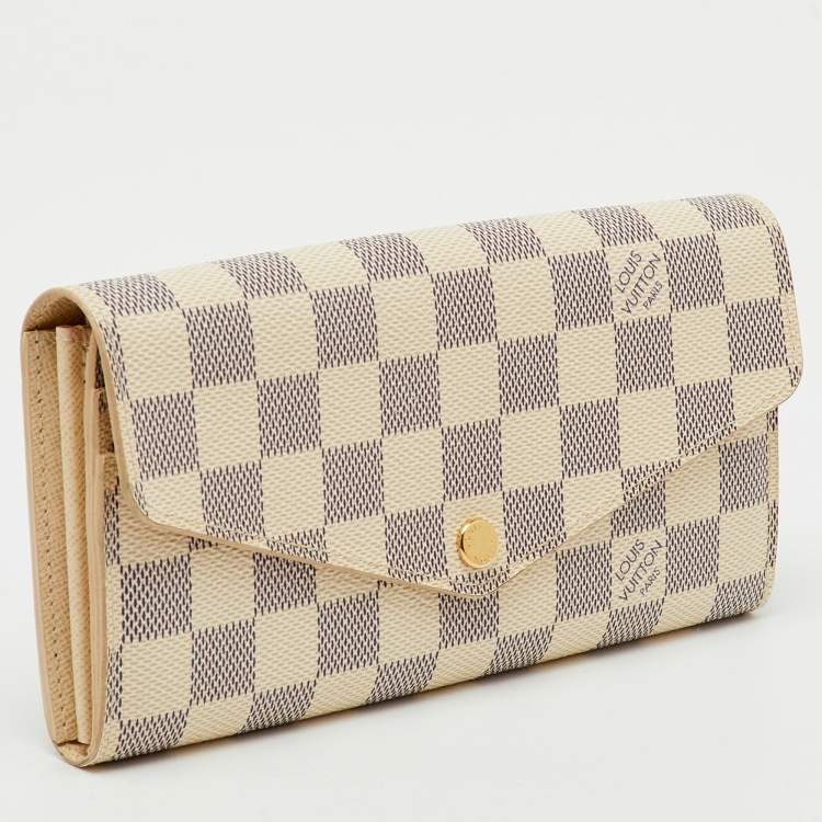 Pre Owned Louis Vuitton Damier Azur Canvas Sarah Wallet