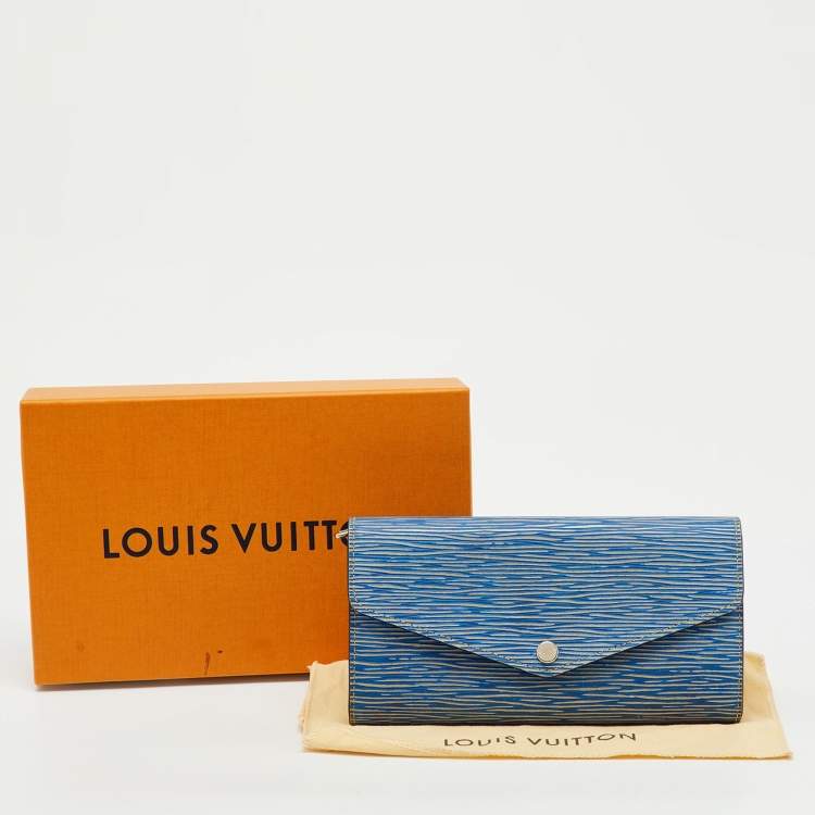 Pre Owned Louis Vuitton Light Denim Epi Leather Sarah Wallet