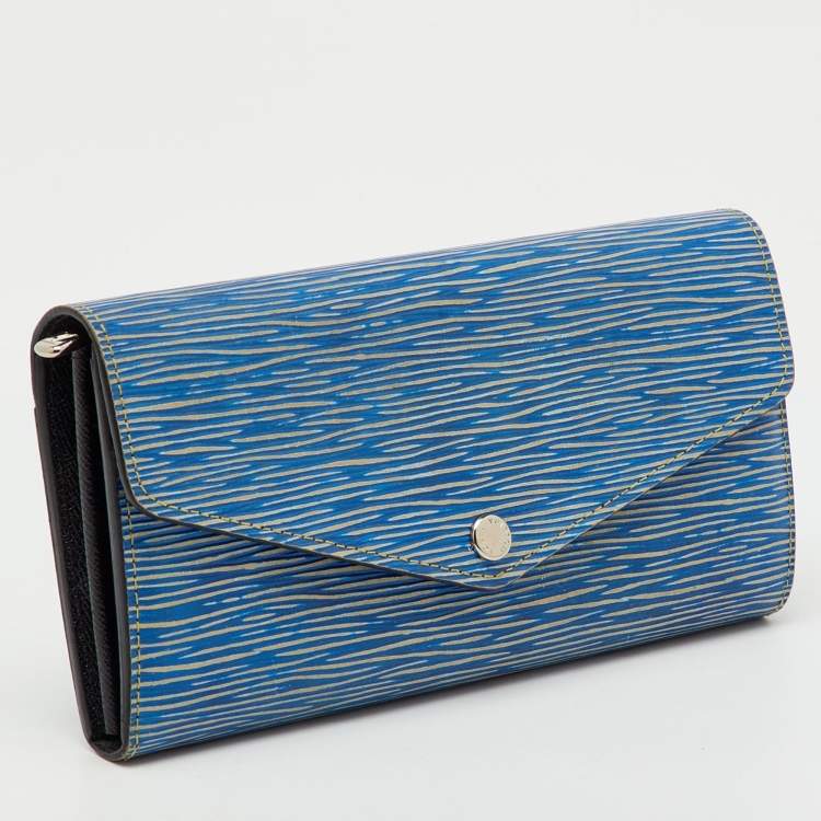 Pre Owned Louis Vuitton Light Denim Epi Leather Sarah Wallet