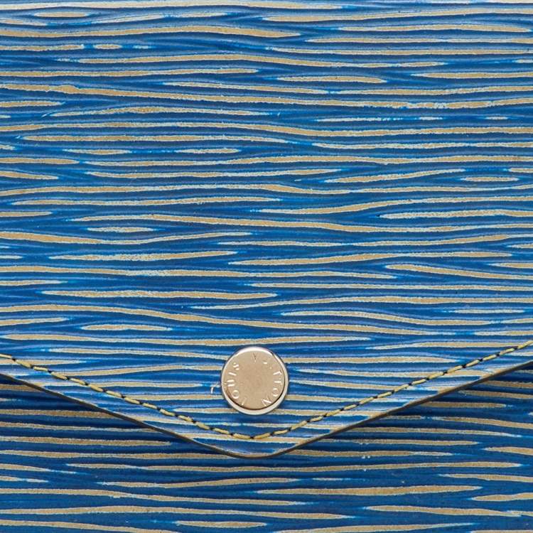 Pre Owned Louis Vuitton Light Denim Epi Leather Sarah Wallet