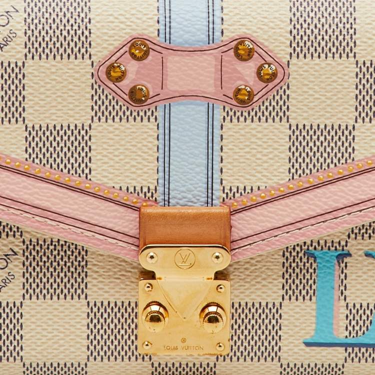 Pre Owned Louis Vuitton Damier Azur Canvas Summer Trunks Sarah Wallet