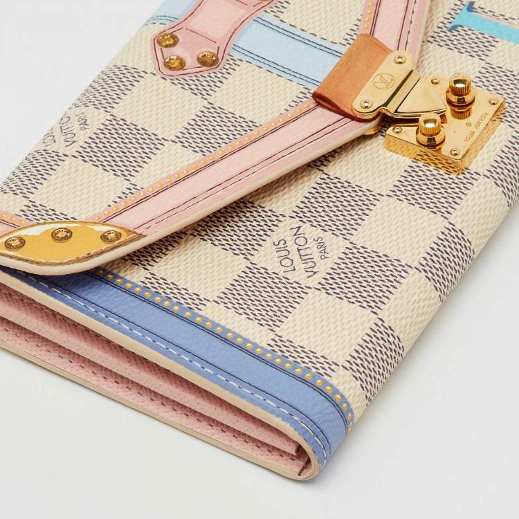 Pre Owned Louis Vuitton Damier Azur Canvas Summer Trunks Sarah Wallet