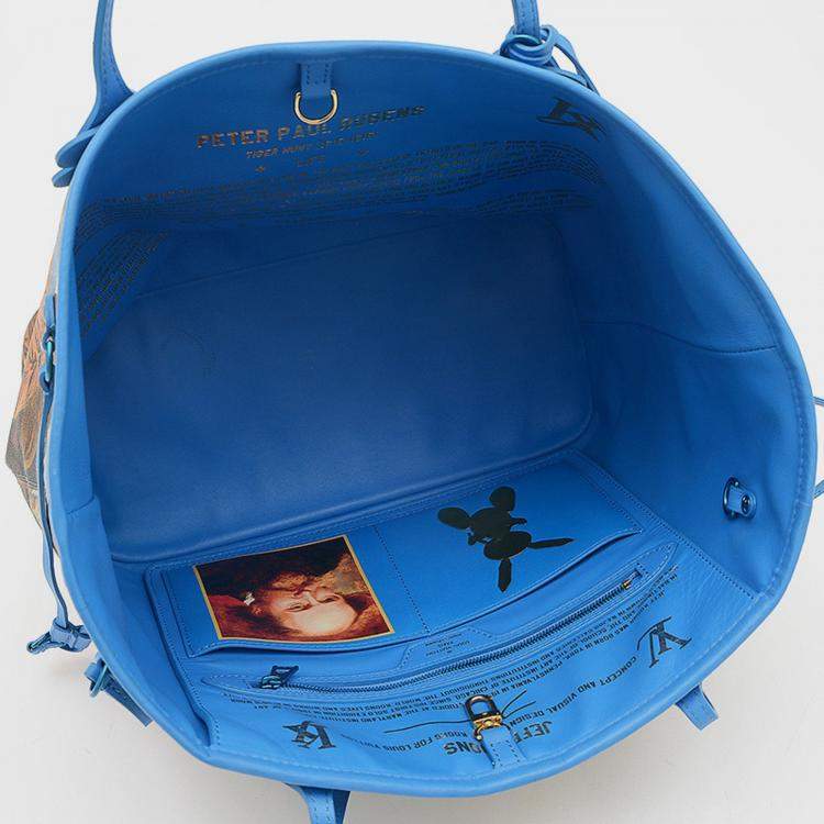 Pre Owned Louis Vuitton Masters Collection Neverfull MM Rubens Blue Coated Canvas Tote Bag