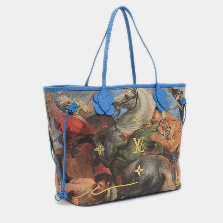 Pre Owned Louis Vuitton Masters Collection Neverfull MM Rubens Blue Coated Canvas Tote Bag