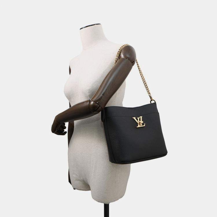 Pre Owned Louis Vuitton Rock & Walk Black Leather Shoulder Bag