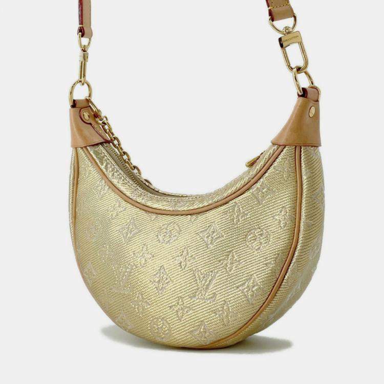 Pre Owned Louis Vuitton Woven Fabric Gold Shoulder Bags