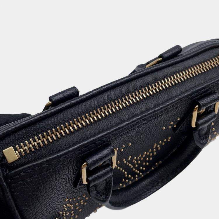 Pre Owned Louis Vuitton Speedy Nano Black Leather Shoulder Bag