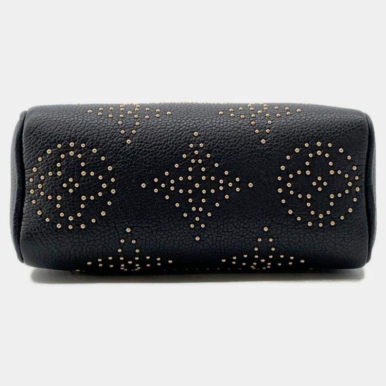 Pre Owned Louis Vuitton Speedy Nano Black Leather Shoulder Bag