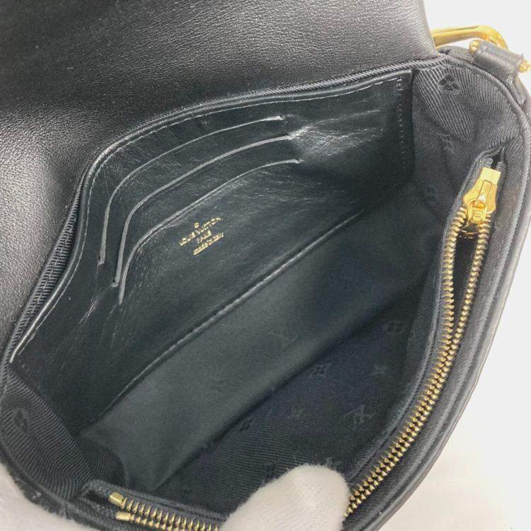 Pre Owned Louis Vuitton Bubblegram Black Leather Wallet on Strap