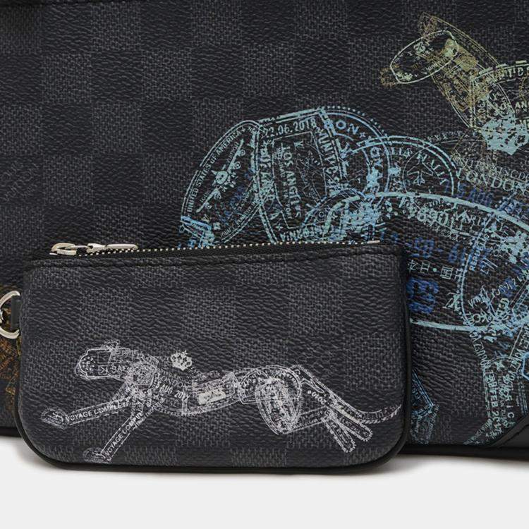 Pre Owned Louis Vuitton Trio Grey Damier Graphite Canvas Shoulder Bag