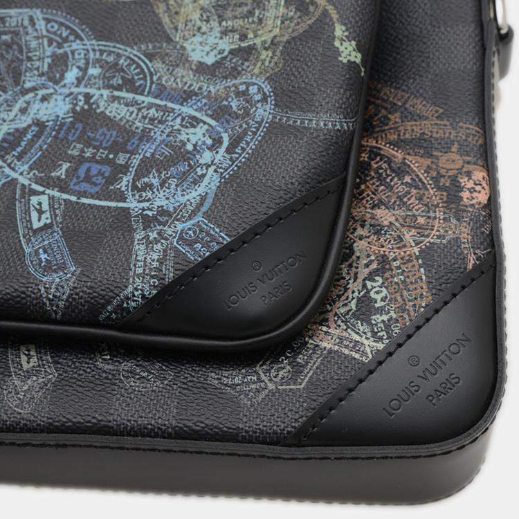 Pre Owned Louis Vuitton Trio Grey Damier Graphite Canvas Shoulder Bag