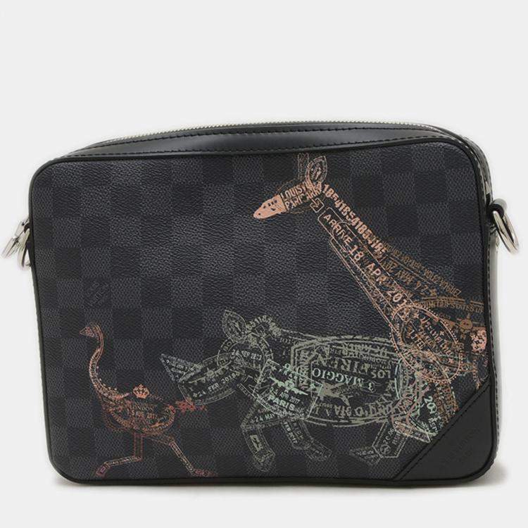 Pre Owned Louis Vuitton Trio Grey Damier Graphite Canvas Shoulder Bag