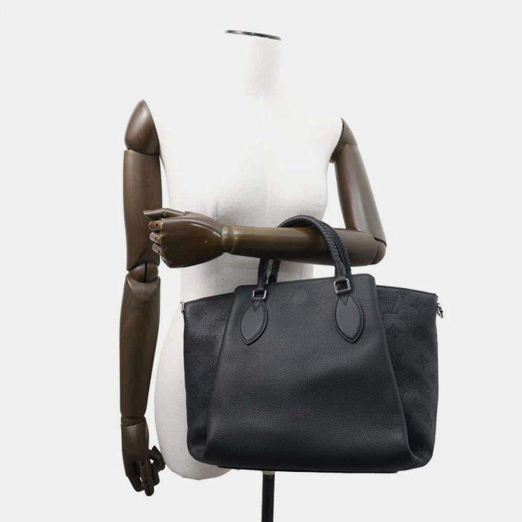 Pre Owned Louis Vuitton Haumea Galet Monogram Mahina Leather Tote Bag
