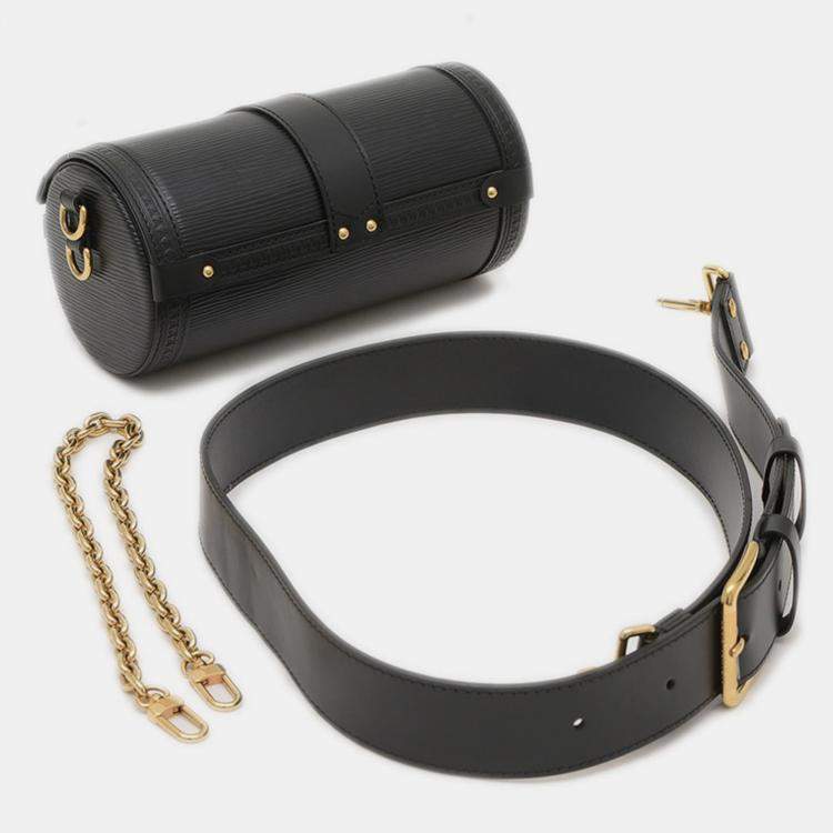 Pre Owned Louis Vuitton Papillon Trunk Black Epi Leather Shoulder Bag