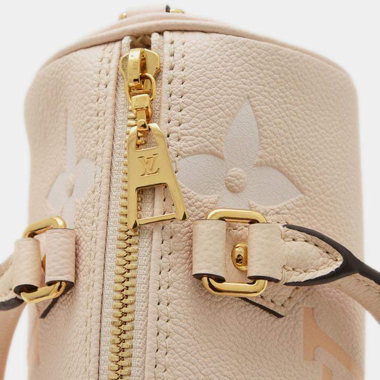مملوكة مسبقًا Louis Vuitton Papillon BB Cream, Saffron Monogram Empreinte Leather Shoulder Bag