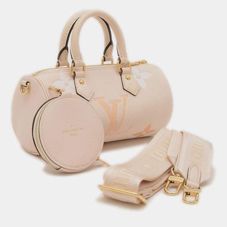 مملوكة مسبقًا Louis Vuitton Papillon BB Cream, Saffron Monogram Empreinte Leather Shoulder Bag