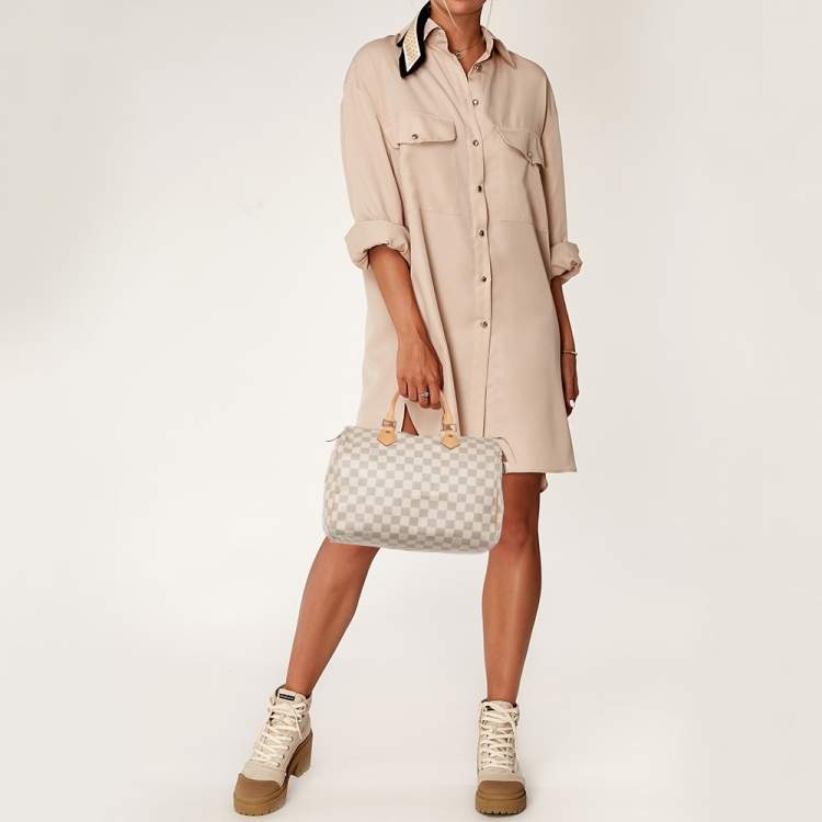 Pre Owned Louis Vuitton Damier Azur Canvas Speedy 30 Bag