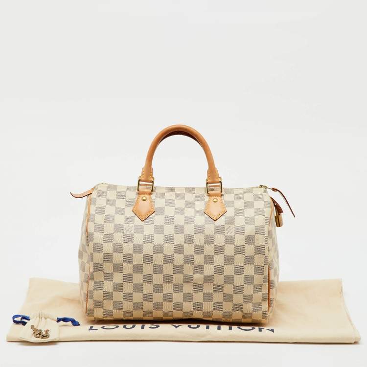 Pre Owned Louis Vuitton Damier Azur Canvas Speedy 30 Bag