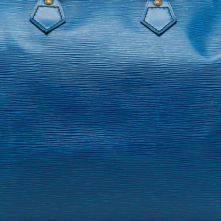 Pre Owned Louis Vuitton Toledo Blue Epi Leather Vintage Speedy 40 Bag