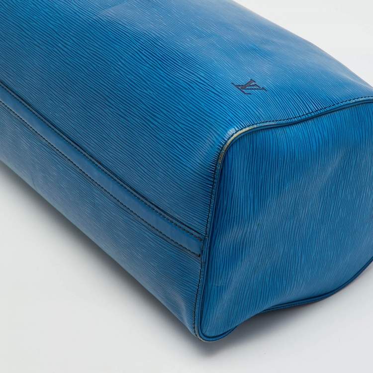 Pre Owned Louis Vuitton Toledo Blue Epi Leather Vintage Speedy 40 Bag