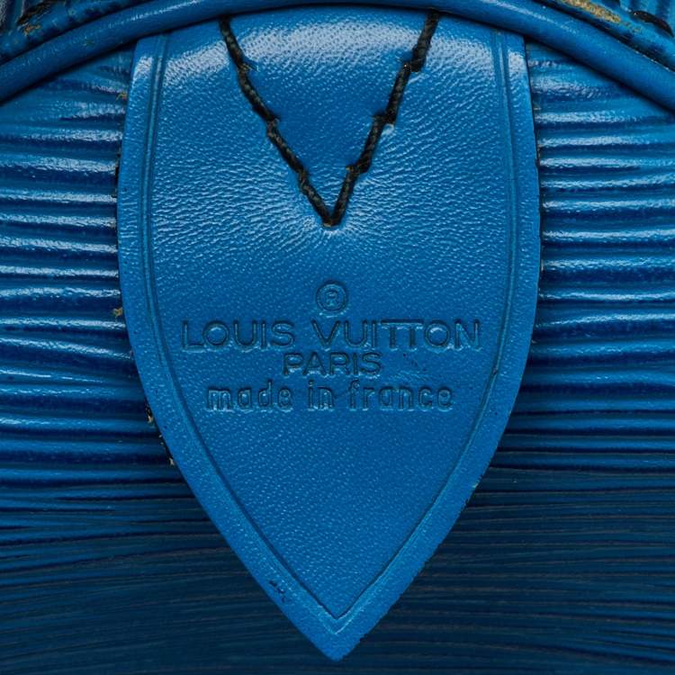 Pre Owned Louis Vuitton Toledo Blue Epi Leather Vintage Speedy 40 Bag