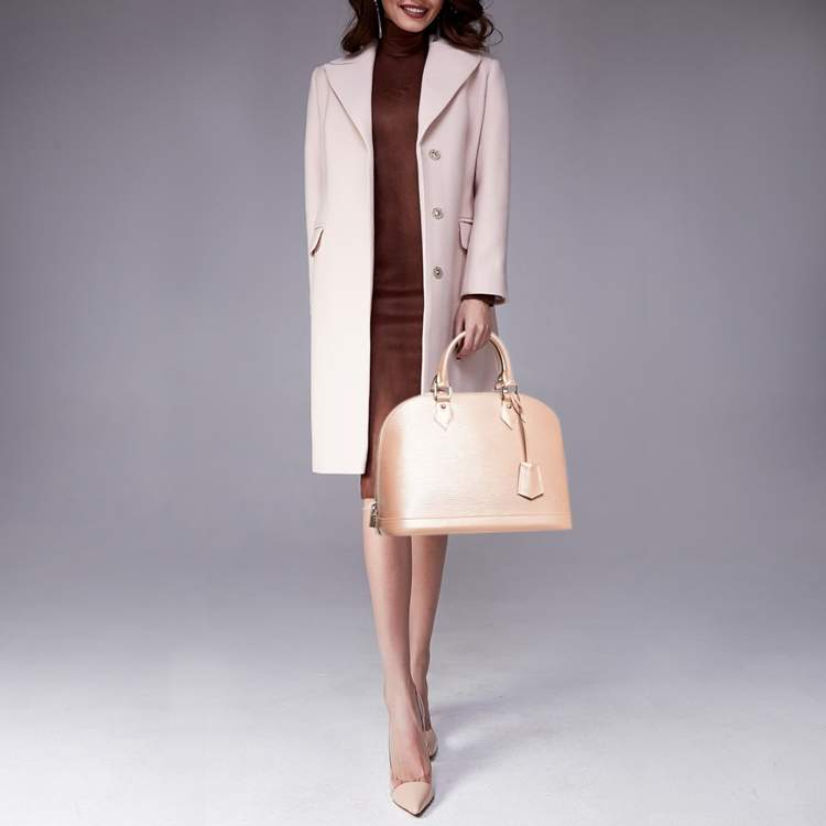 Pre Owned Louis Vuitton Metallic Peach Epi Leather Alma PM Bag