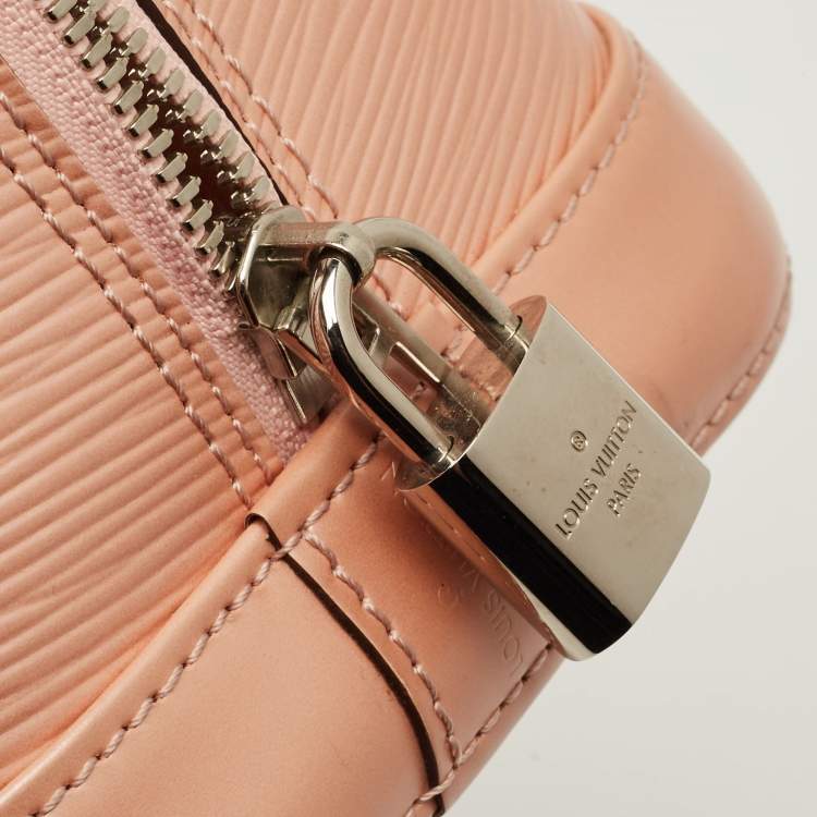 Pre Owned Louis Vuitton Metallic Peach Epi Leather Alma PM Bag