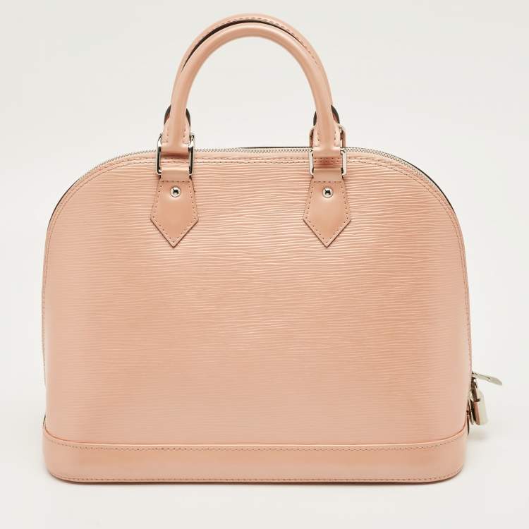 Pre Owned Louis Vuitton Metallic Peach Epi Leather Alma PM Bag
