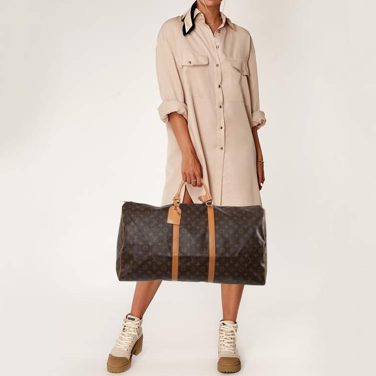 Pre Owned Louis Vuitton Monogram Canvas Keepall Bandoulière 60 Bag