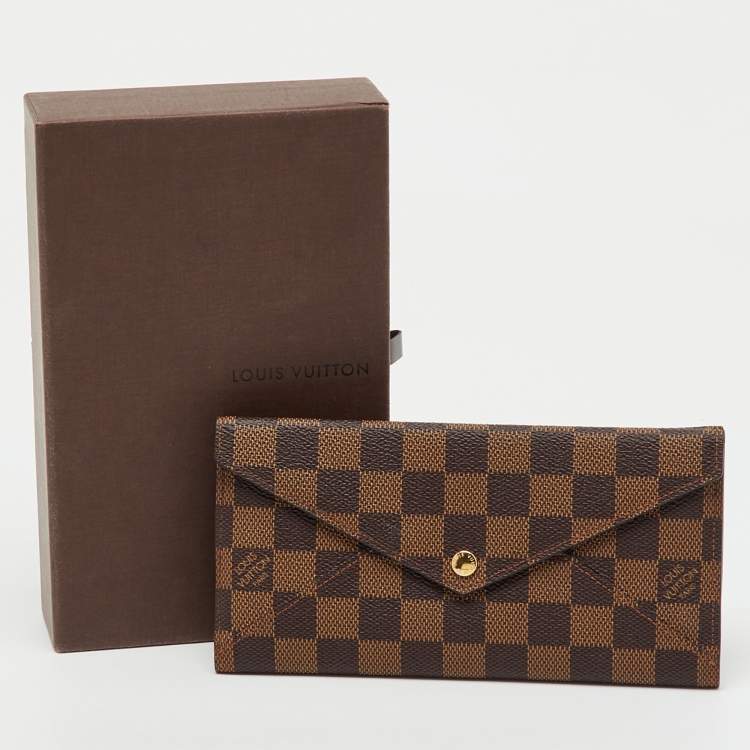 Pre Owned Louis Vuitton Damier Ebene Canvas Long Origami Wallet