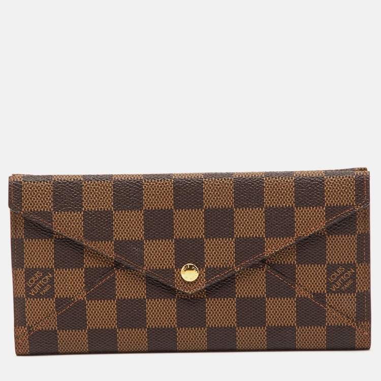 Pre Owned Louis Vuitton Damier Ebene Canvas Long Origami Wallet