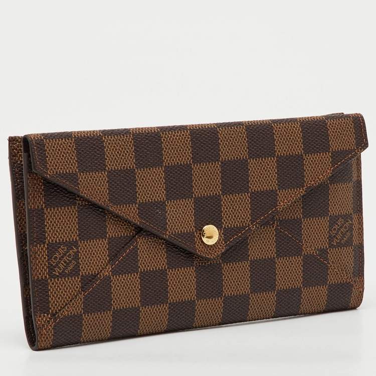 Pre Owned Louis Vuitton Damier Ebene Canvas Long Origami Wallet