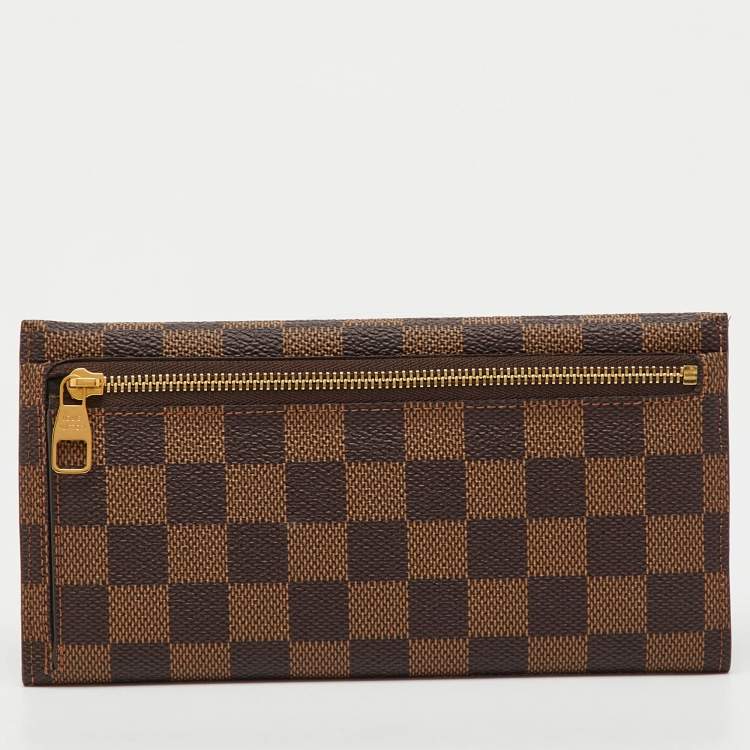 Pre Owned Louis Vuitton Damier Ebene Canvas Long Origami Wallet