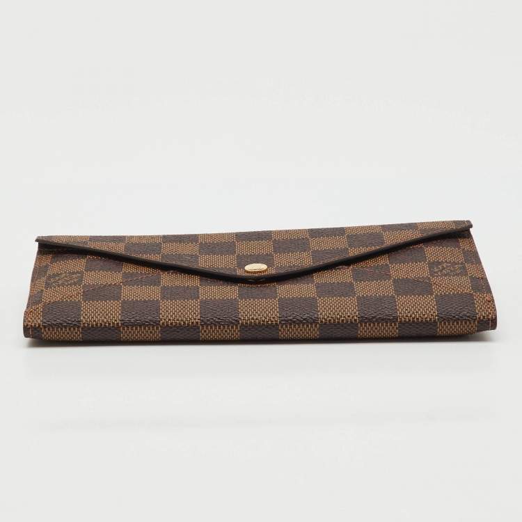 Pre Owned Louis Vuitton Damier Ebene Canvas Long Origami Wallet