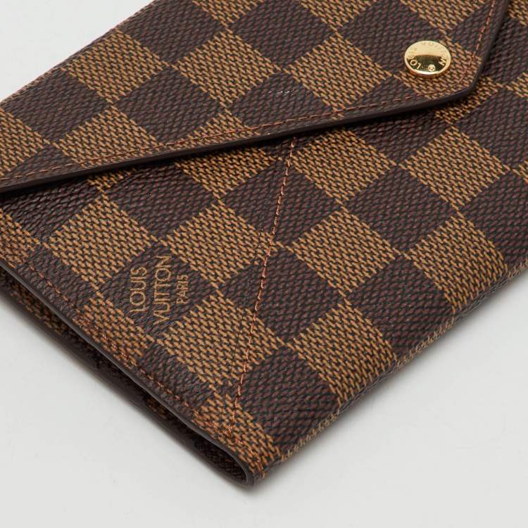 Pre Owned Louis Vuitton Damier Ebene Canvas Long Origami Wallet
