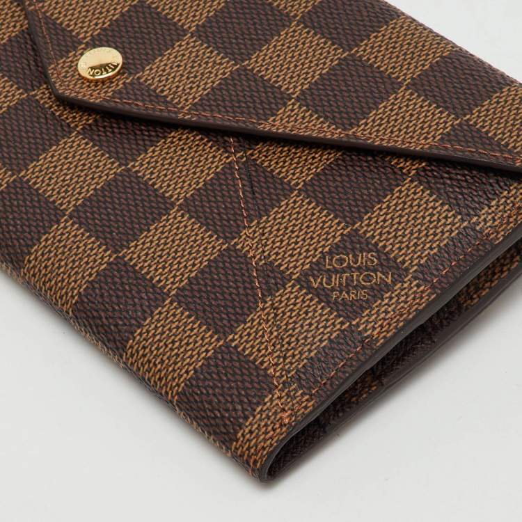 Pre Owned Louis Vuitton Damier Ebene Canvas Long Origami Wallet