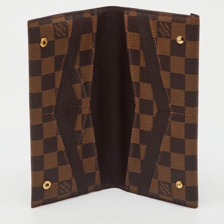 Pre Owned Louis Vuitton Damier Ebene Canvas Long Origami Wallet