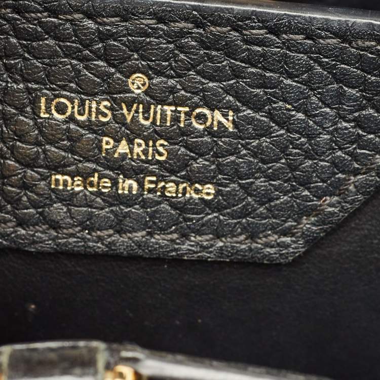 Pre Owned Louis Vuitton Black/Beige Taurillon Leather and Python Capucines BB Bag
