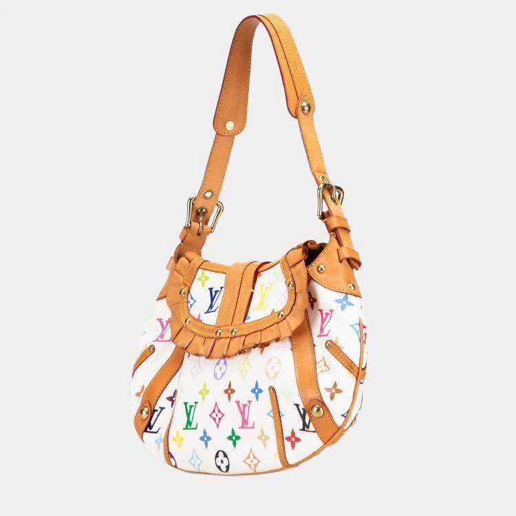 Pre Owned Louis Vuitton White Monogram Multicolore Leonor