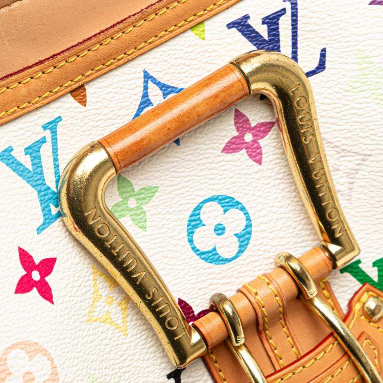 Pre Owned Louis Vuitton White Monogram Multicolore Leonor