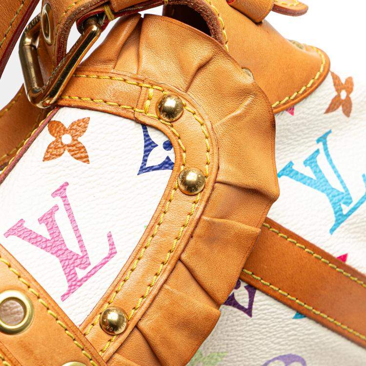 Pre Owned Louis Vuitton White Monogram Multicolore Leonor