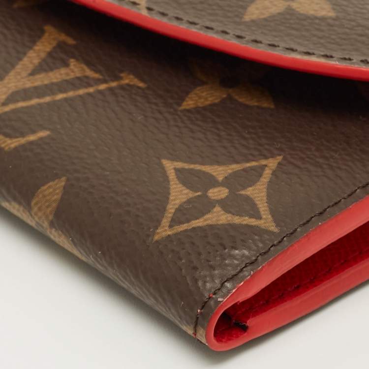Pre Owned Louis Vuitton Coquelicot Monogram Canvas Emilie Bloom Wallet