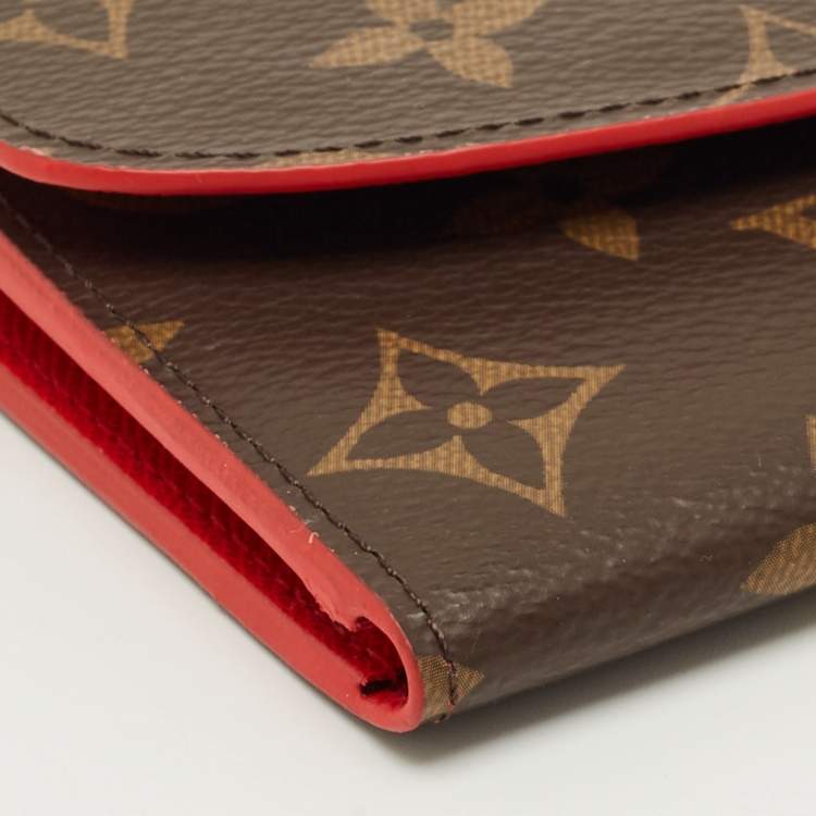 Pre Owned Louis Vuitton Coquelicot Monogram Canvas Emilie Bloom Wallet