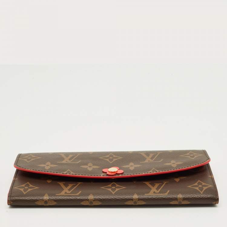 Pre Owned Louis Vuitton Coquelicot Monogram Canvas Emilie Bloom Wallet