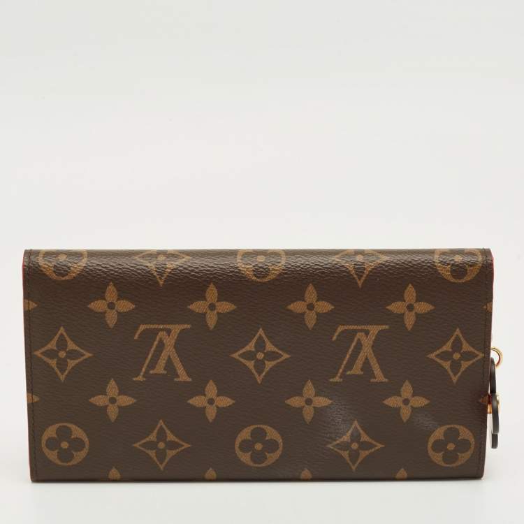 Pre Owned Louis Vuitton Coquelicot Monogram Canvas Emilie Bloom Wallet