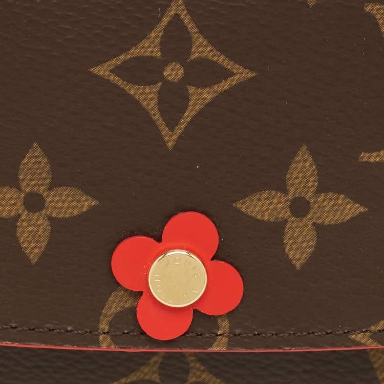 Pre Owned Louis Vuitton Coquelicot Monogram Canvas Emilie Bloom Wallet